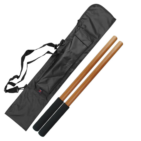 Escrima Stick, Wood, Rubber Wrapped Handle (Pair)