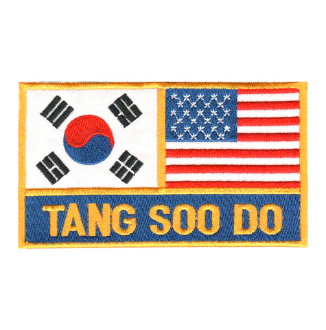 Patch, Flag, USA/Korea w/ Tangsoodo 4.75"
