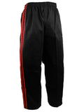 Team Set, V-Neck, Red/Black Combo, Black Pants, 2 Red Stripes