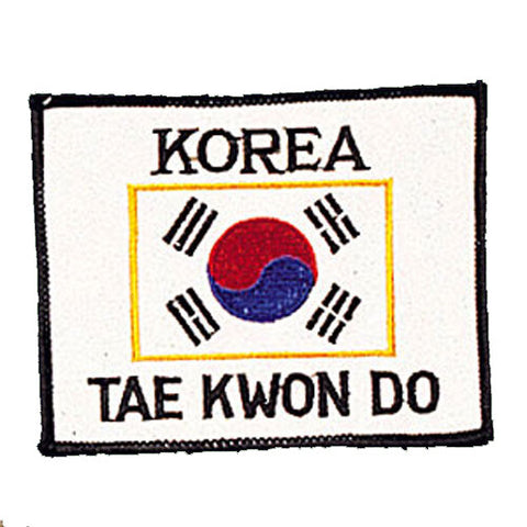 Patch, Flag, Korea w/ Korea & taekwondo 4"