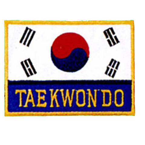 Patch, Flag, Korea w/ Taekwondo 3.75"