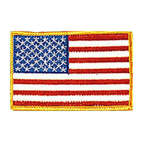 Patch, Flag, USA, Gold Trim 3.5"