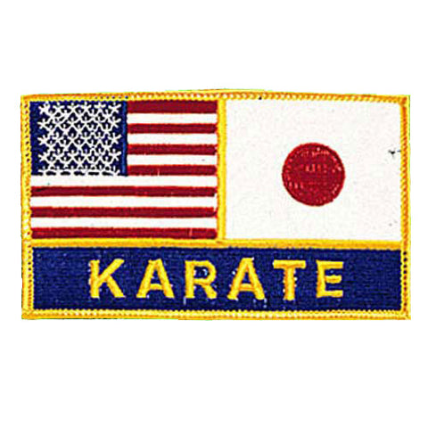 Patch, Flag, USA/Japan w/ Karate 4.75"