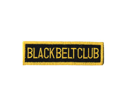 Patch, Team, Black Belt Club, Rectangle,  Black 4"