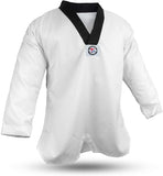 Taekwondo Uniform (V-Neck), Student, White, Black Trim