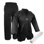 Taekwondo Uniform (V-Neck), Student, Black