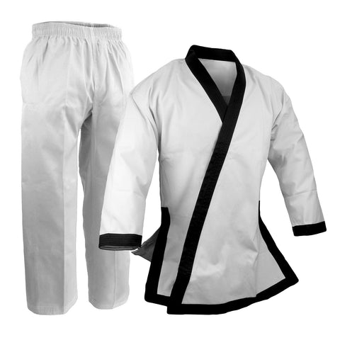 Tangsoodo Uniform, 10 oz., Medium Weight, Black Trim