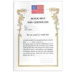 Certificate, Black Belt, Any Martial Arts, US Flag