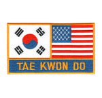 Patch, Flag, USA/Korea w/ Taekwondo 4.75"