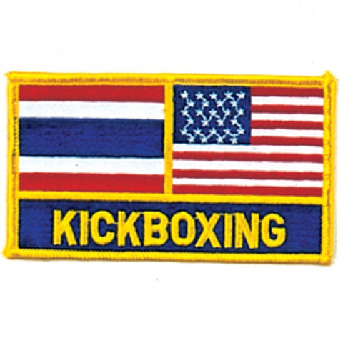 Patch, Flag, USA & Thailand w/ KICKBOXING, 4.75"