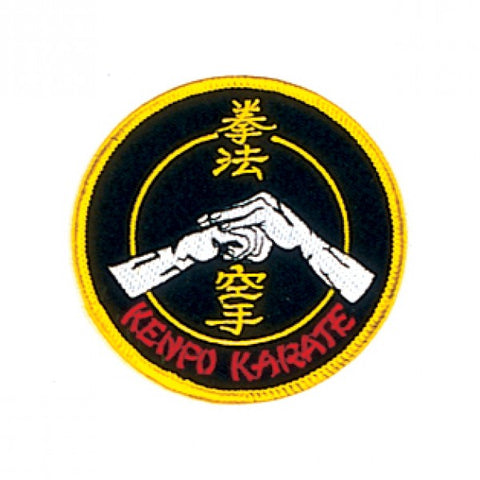 Patch, Logo, KENPO KARATE in Circle w/ Chinese Character BK/YE, 3.5"
