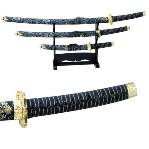 Sword, Metal, Samurai 3 Pcs Samurai Sword Set (JL-021BL4)