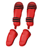 Shin Instep Guard, TKD Vinyl, Red