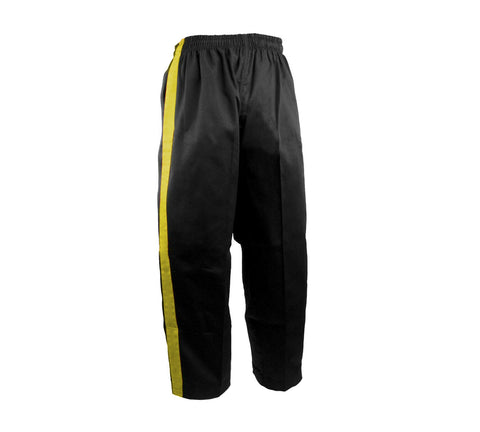 Team Pants, Black, 1 Yellow Stripe