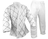 Hapkido Uniform, 8 oz., White w/ Black Stitches