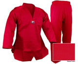 Taekwondo Uniform, Premium Ribbed, Red