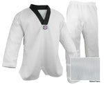 Taekwondo Uniform, Premium Ribbed, White/Black Combo