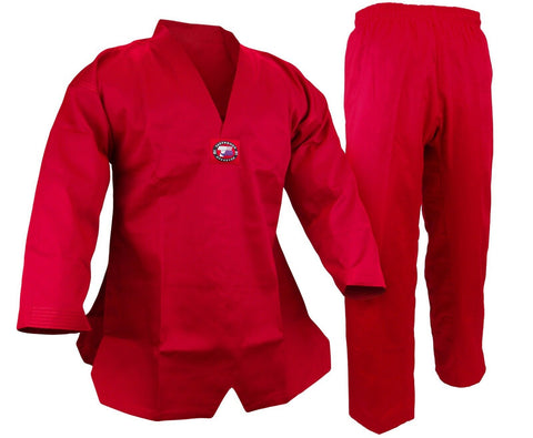 Taekwondo Uniform (V-Neck), Student, Red