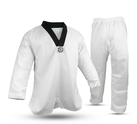 Taekwondo Uniform (V-Neck), Student, White, Black Trim