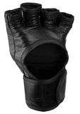 MMA Fight Gloves, Leather, Black