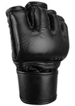MMA Fight Gloves, Leather, Black