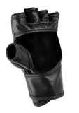 MMA Training Gloves, Thumb Protect, Synthetic Leather, Black
