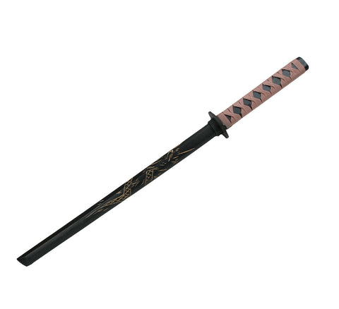 Sword, Wood, Bokken, Daito, Dragon Engraved, 30" (Brown Wrap)