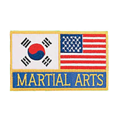 Patch, Flag, USA/Korea w/ Martial Arts