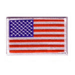 Patch, Flag, USA, White Trim 3.5"