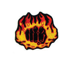 Patch, Logo, Fist w/ Flame 4''